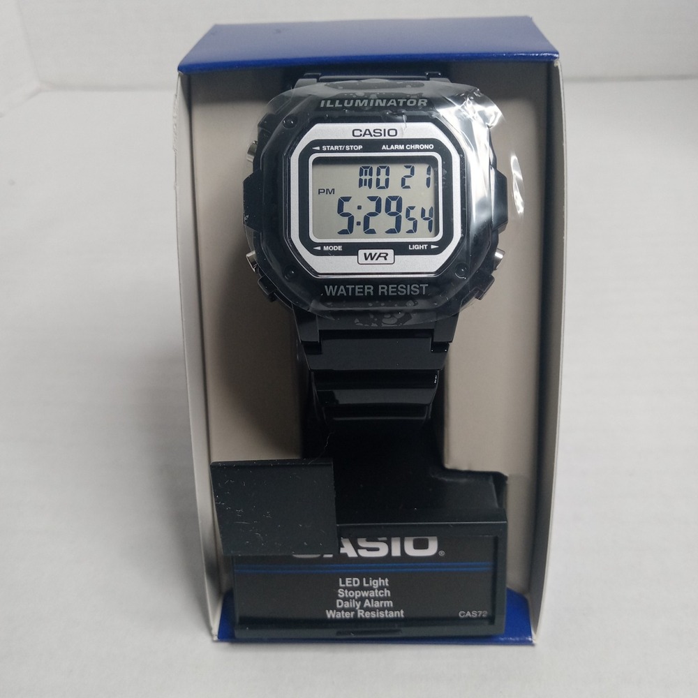 Casio F108WHC-1A, Digital Chronograph Watch, Black Resin, Alarm,‎ 7 Year Battery